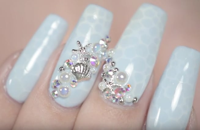 Summer Shell and Ocean Nails