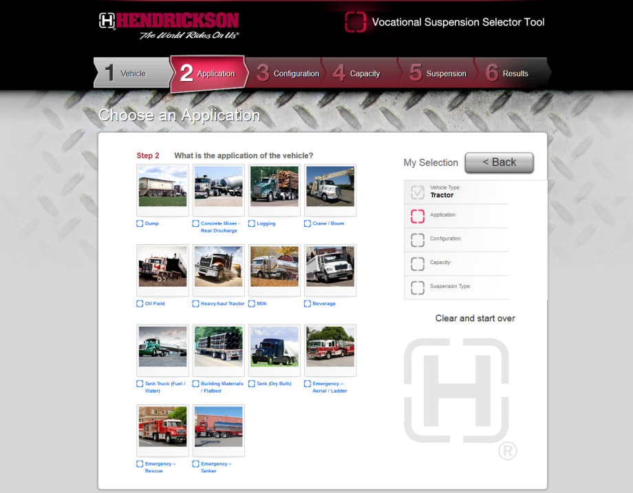 Hendrickson's Vocational Truck Suspension Selector