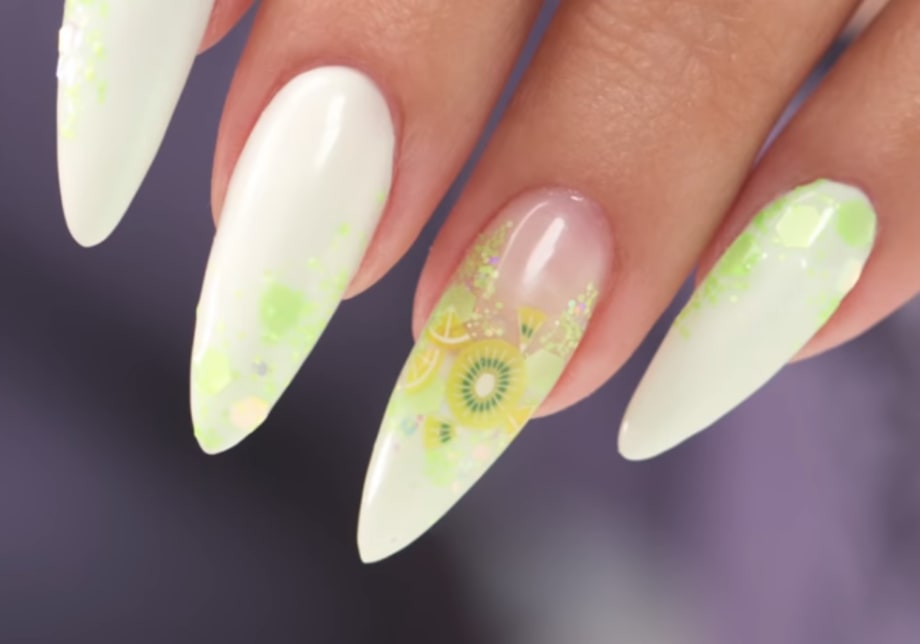 Summer Fruit Slices Gel Inlay Nail Art