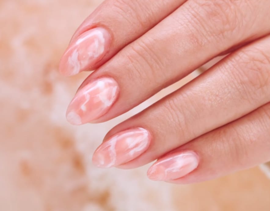 Rose Quartz Acrylic and Gel Nails