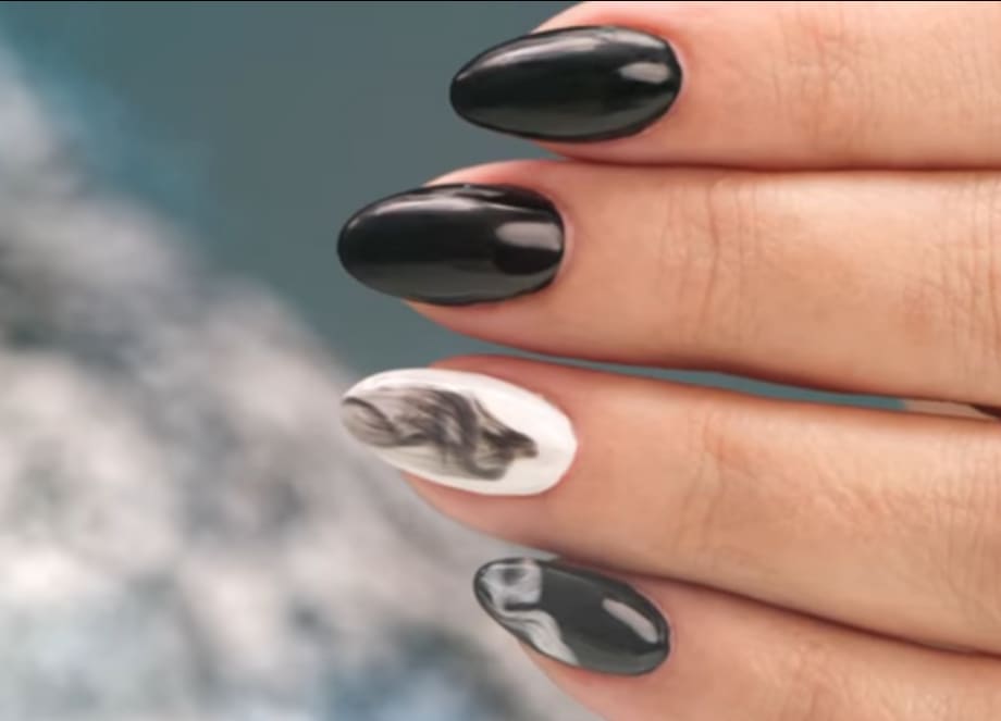 Smoke Effect Gel Nail Art Tutorial