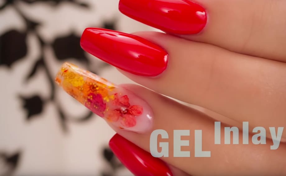 Gel Inlay with Real Flowers