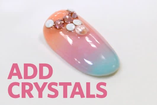 Add Swarovski Crystals Over Ombre Nails