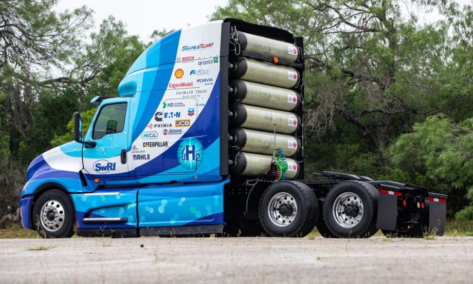 SwRI hydrogen engine research truck.