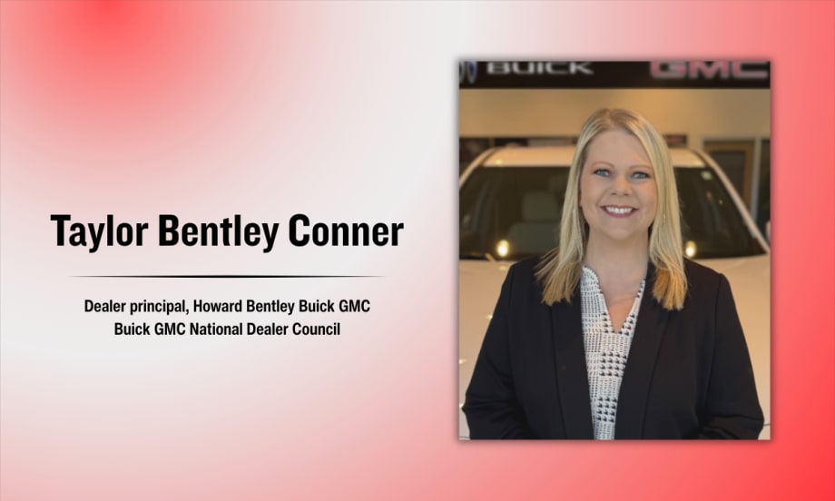 Portrait of Taylor Bentley Conner, dealer principal of Howard Bentley Buick GMC, appointed to the Buick GMC National Dealer Council.