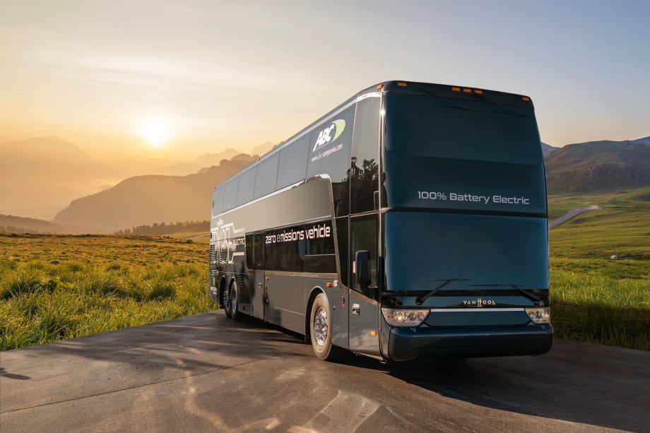 ABC Companies Travels on Cross-Country Road Trip aboard Electric Double-Deck Motorcoach
