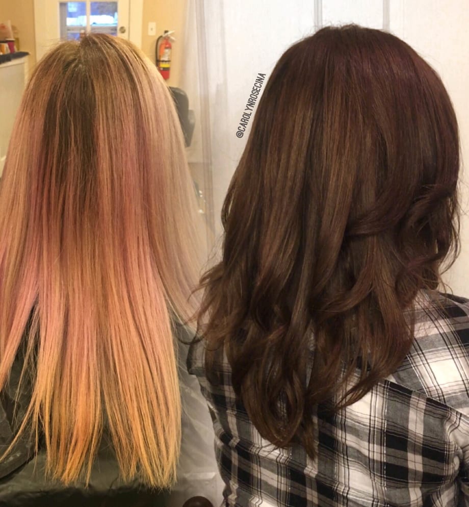 Color Correction: Avoiding Orange Undertones, Warm Brunette Finish