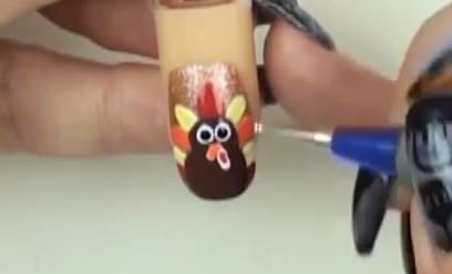 Thanksgiving Turkey Nail Art Tutorial with Gel II