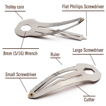 1 Hair Clip...7 USES! This TINY Clip Doubles as a Screwdriver, Wrench, Ruler, & More!