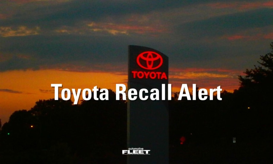 Toyota logo with "Toyota Recall Alert" overlayed