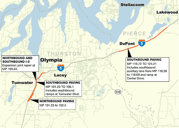 Bridge Repair on I-5 to Cause Traffic Delays in Washington