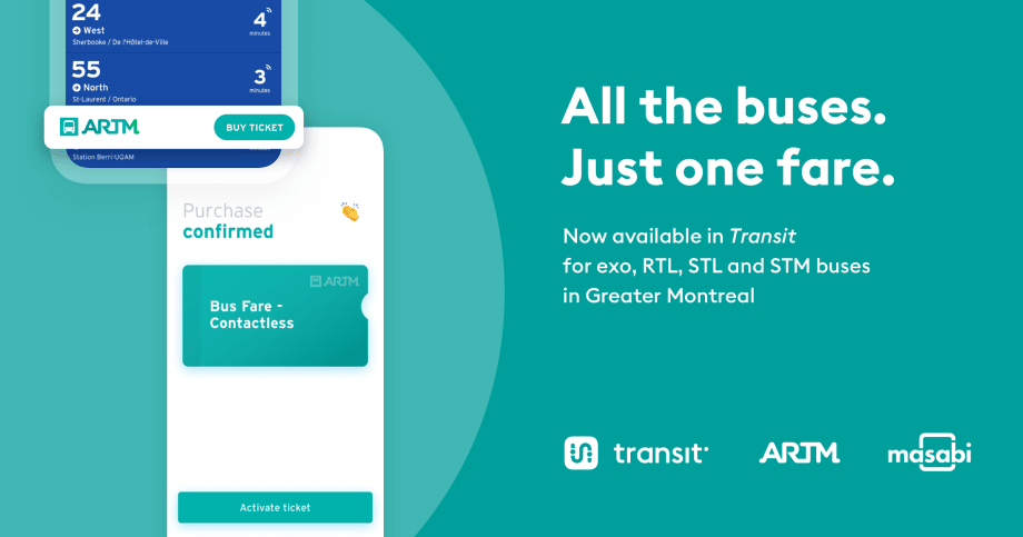Transit app launches Montreal’s First Mobile Fare Solution for ARTM