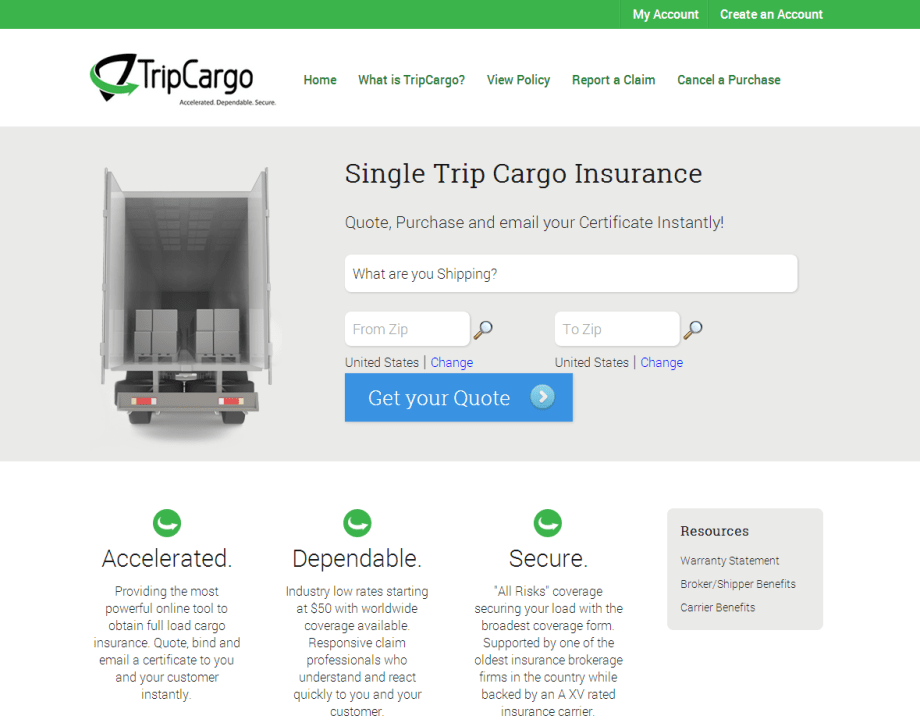 TripCargo 'All Risks' Insurance Available Online