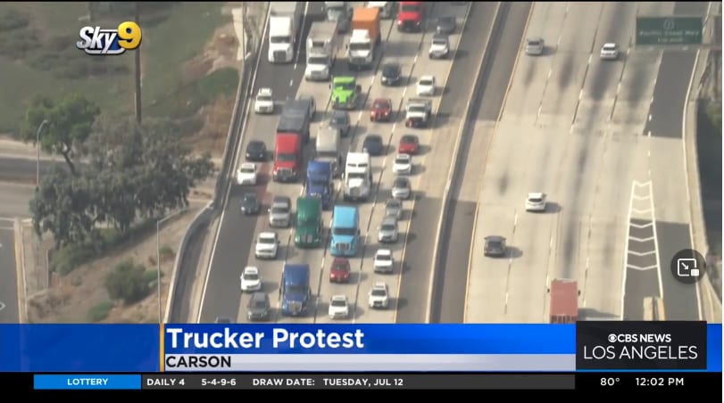 California Truck Owner-Operators Slow Traffic, Protest AB5