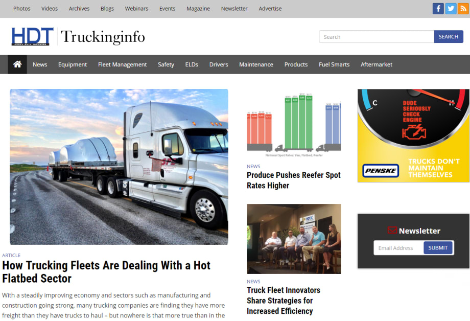 HDT Launches Redesigned Truckinginfo.com