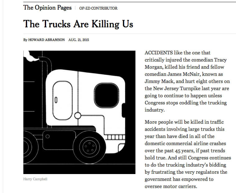 NYT Op-Ed Attacks Trucking Industry – From the Inside