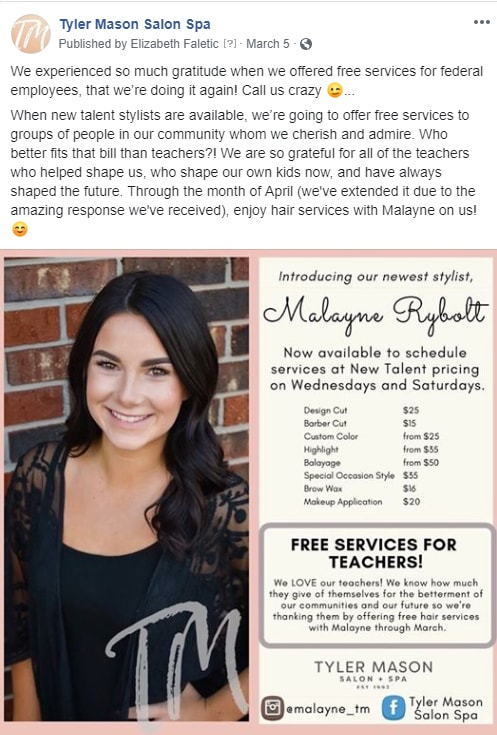 STAMP 2019: Tyler Mason's Clever Social Post Helps New Stylist Build her Book