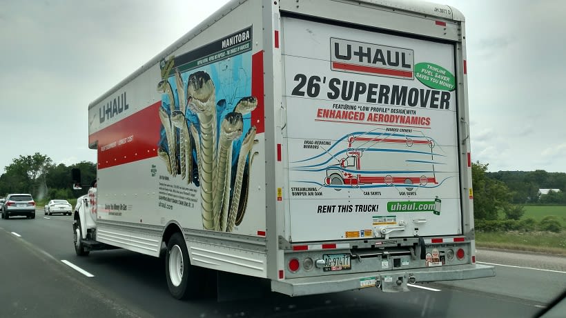 U-Haul Graphics Tout New Truck's Curvy Body