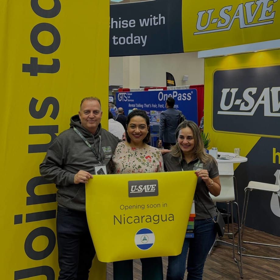 Photo of U-Save car rental's executive team at the new Nicaragua airport location.