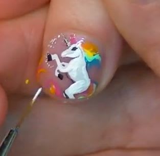 Epic Unicorn and Rainbow Nails