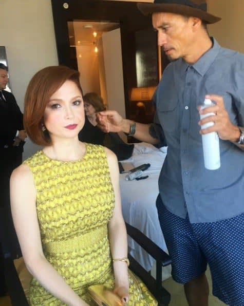 The Emmys: Ellie Kemper's Sleek '60s Style, Hair by @ChristianMarc