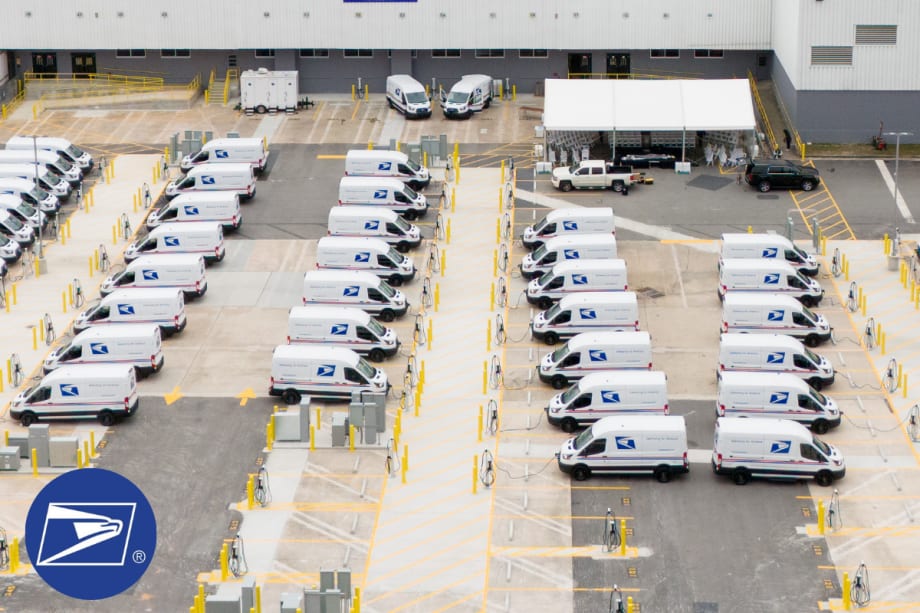 USPS Debuts first Postal EV Charging Stations, Electric Delivery Vehicles
