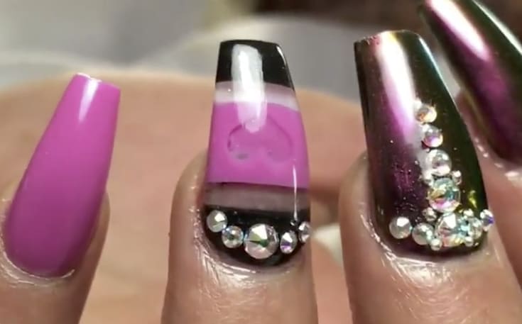 Valentine's Day Nail Art With Acrylics