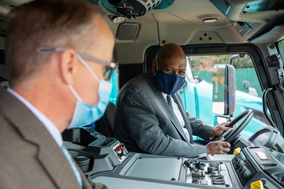 U.S. EPA Administrator, UAW President Test-Drive Fully Electric Volvo and Mack Trucks