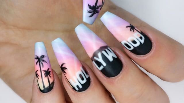 Hollywood Sign Nails NTNA S.3 Challenge #4 (Sarah)