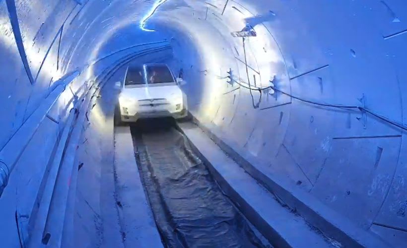 Musk Unveils Boring Co.'s High-Speed Transportation Tunnel