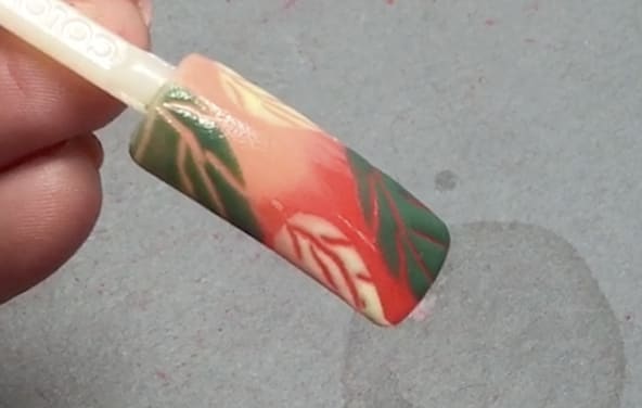 Palm Leaves Ombre Nail Design Using CND Shellac (in Vietnamese)