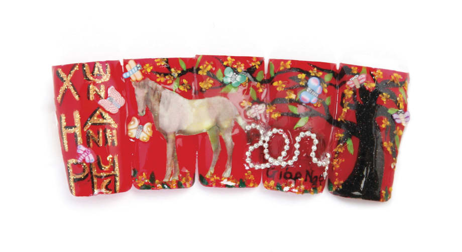 Nail Art Celebrating the Year of the Horse