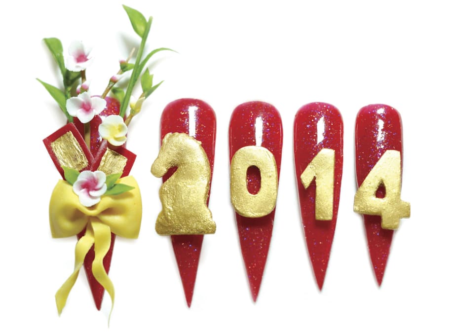 Nail Art Celebrating the Year of the Horse