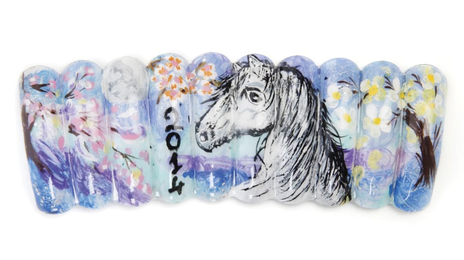 Nail Art Celebrating the Year of the Horse