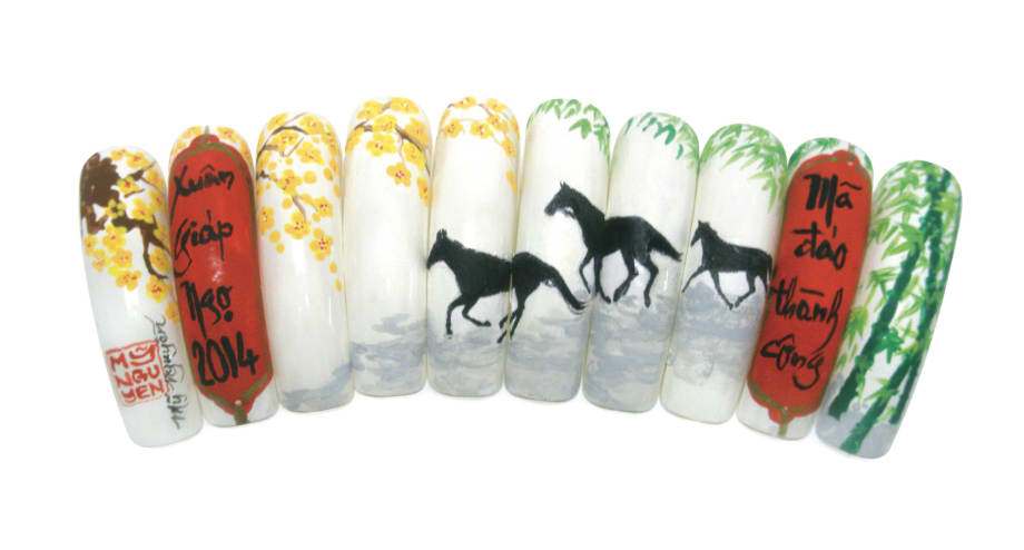 Nail Art Celebrating the Year of the Horse