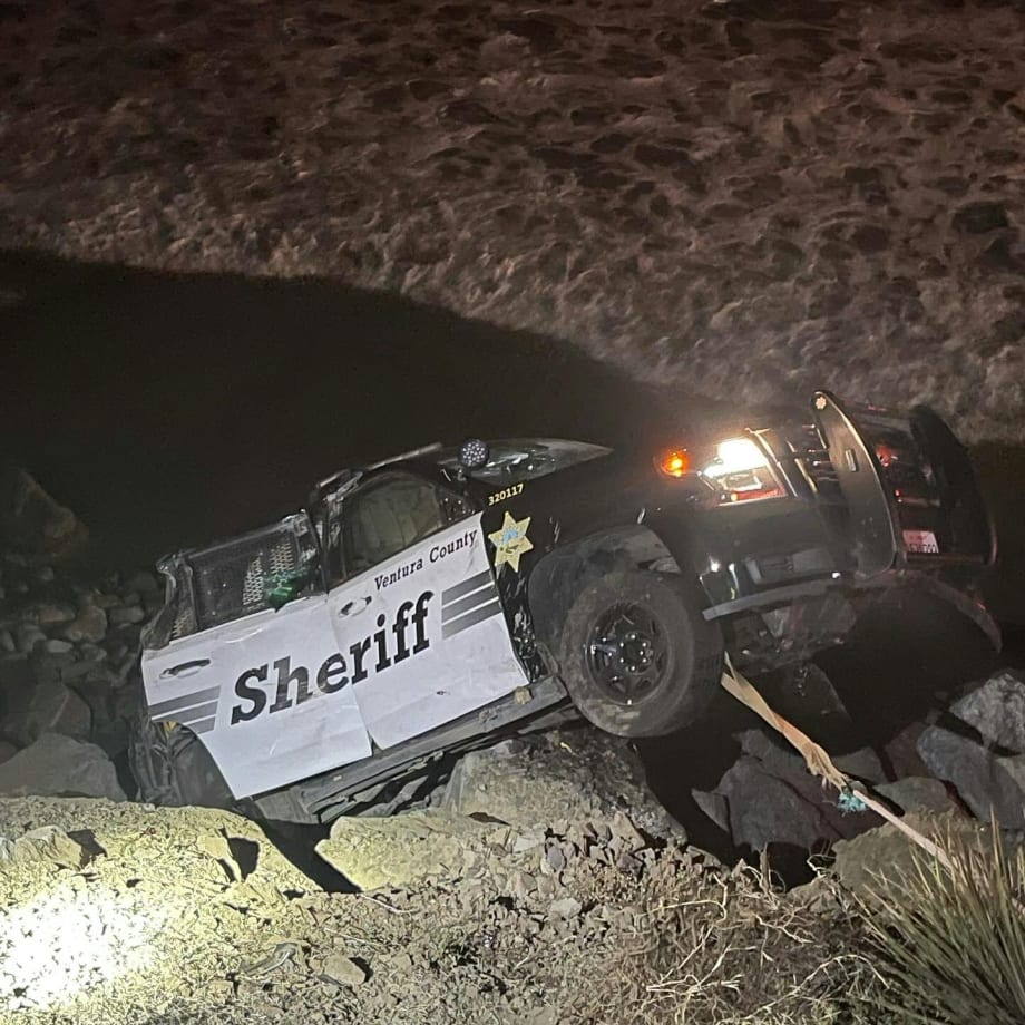 California Deputy’s Vehicle Goes Over Cliff After Collision Involving DUI Suspect