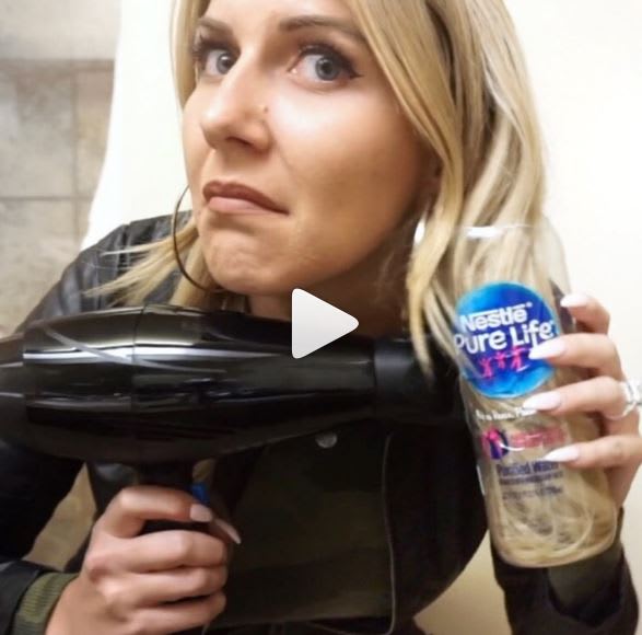 Watch Olivia Smalley @omgartistry Curl Her Hair with a Water Bottle