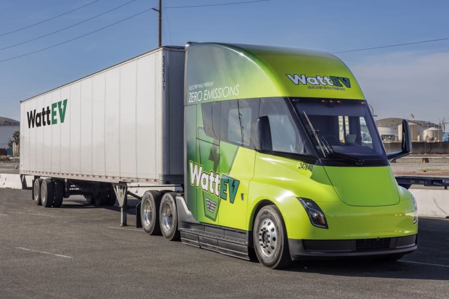 WattEV Tesla Semi truck.