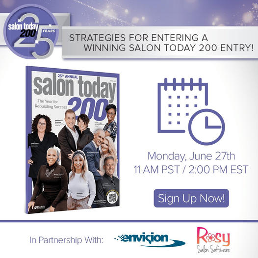 Join our Webinar About Strategies for Entering a Successful SALON TODAY 200 Application