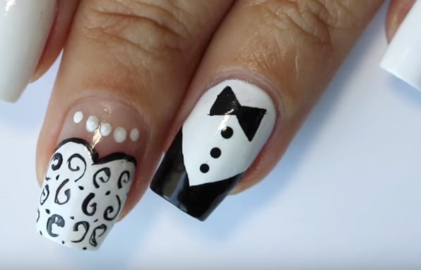 Simple Wedding Nail Art