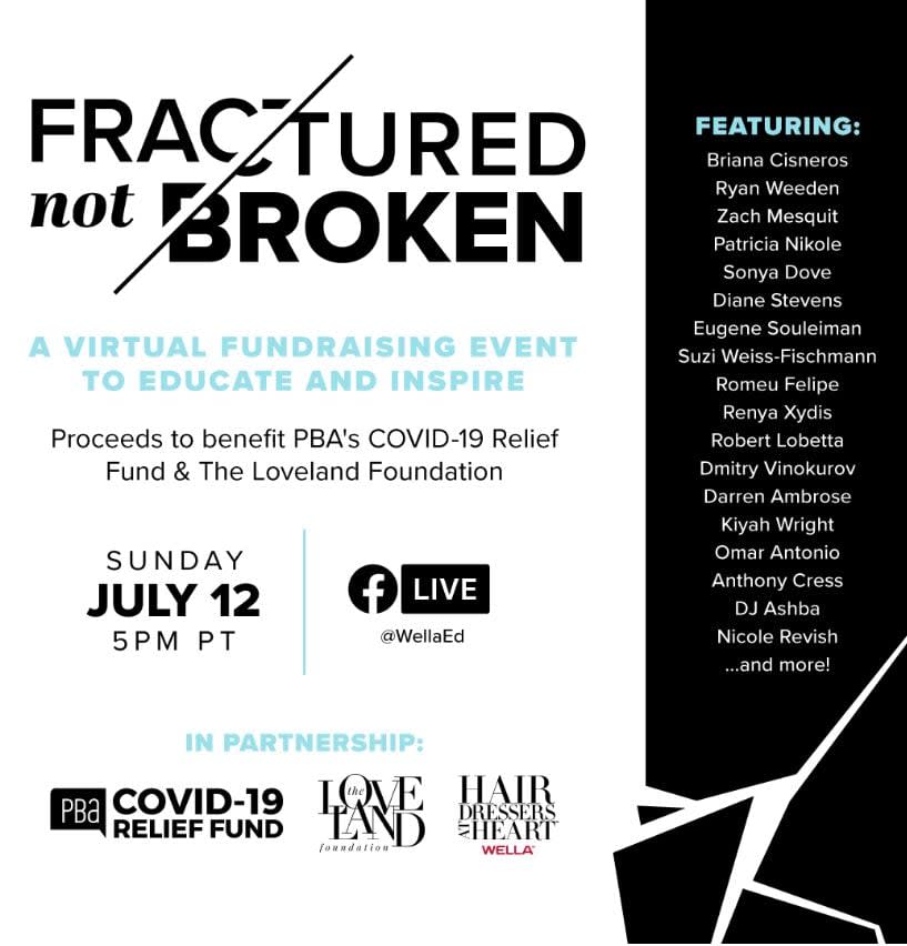 Fractured Not Broken: Wella Virtual Fundraiser Slated for July 12