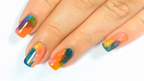 Fan Brush Nail Art by Wet Paint Nails