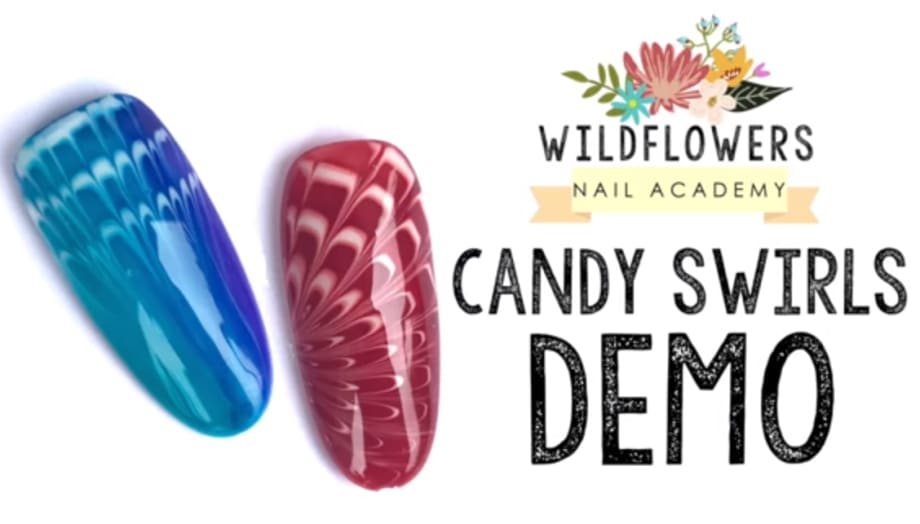 Wildflowers Nails Candy Swirls Nail Art
