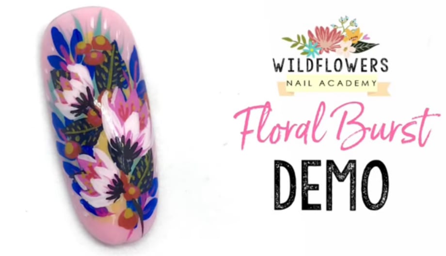 Wildflowers Floral Burst Nail Art Demo