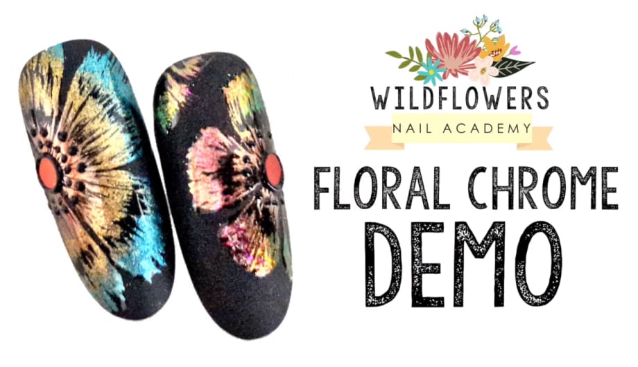Floral Chrome Nail Demo