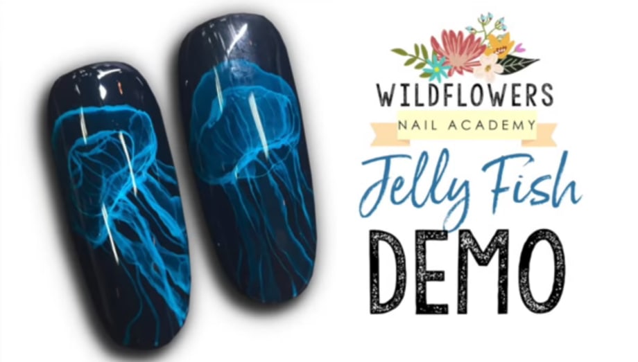 Wildflowers Jellyfish Nail Art