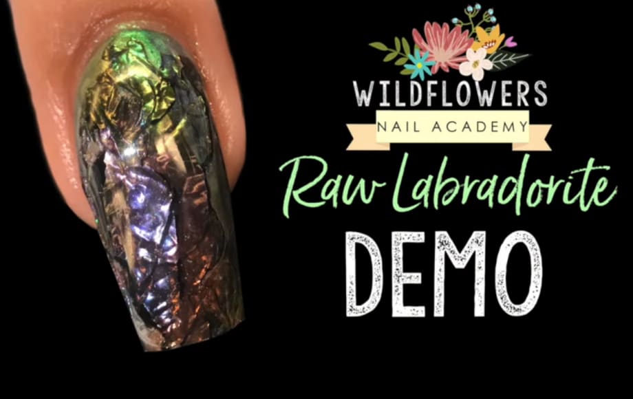 Wildflowers Labradorite Nail Art
