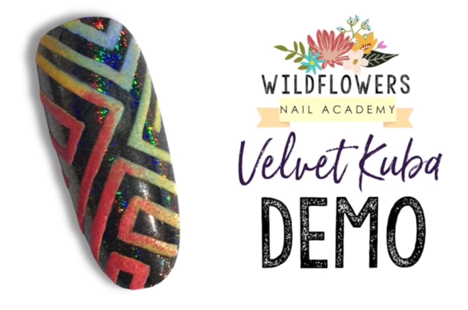 Wildflowers Velvet Kuba Nail Art Design