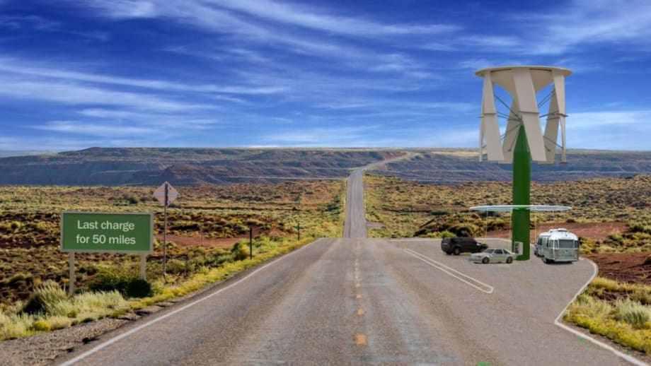 The Wind & Solar Tower Provides Zero-Emissions Charging 