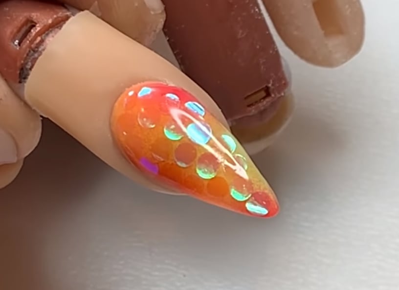 Hard Gel Encased Confetti Nail Tutorial